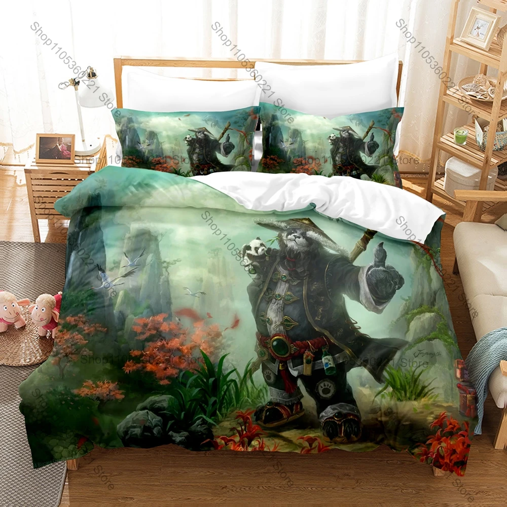 

Popular W-World of w-Warcraft Bedding Set 3Pcs Vivid Print Duvet Cover Pillowcase Modern Household Bedding