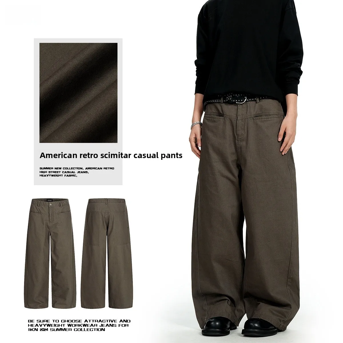 

Американские ретро-брюки свободного кроя, прямые, со средней посадкой, для молодежи, хлопковые рабочие брюки, классические, унисекс