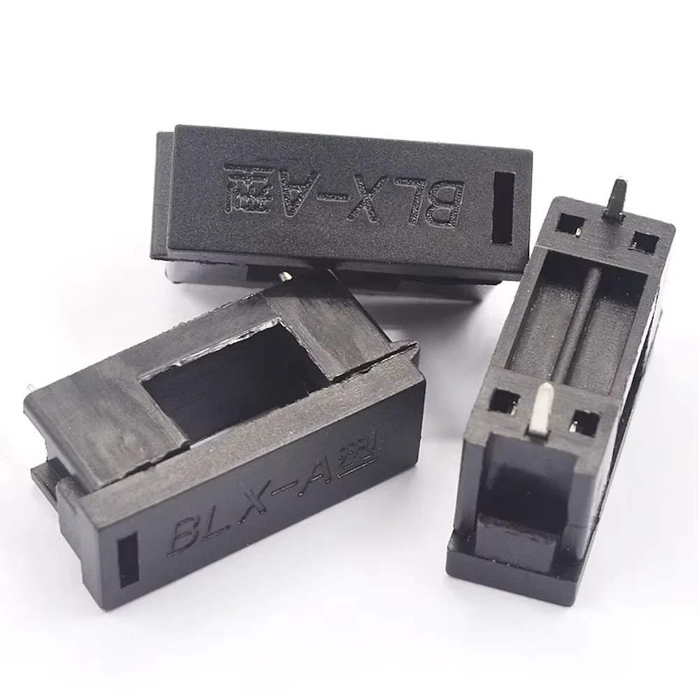50PCS BLX-A 5x20mm Black Plastic Glass Ceramic Fuse Holder PCB Mount Insurance Socket With Cover