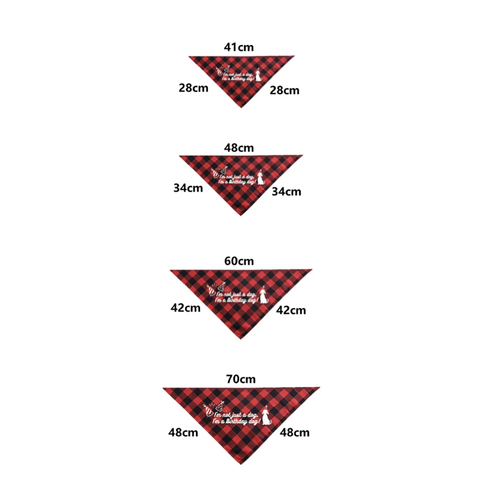 Personalized Plaid Triangular Dog Bandana Collar, Custom Pet Triangular Bib Scarf for Cat, Puppy Accessories