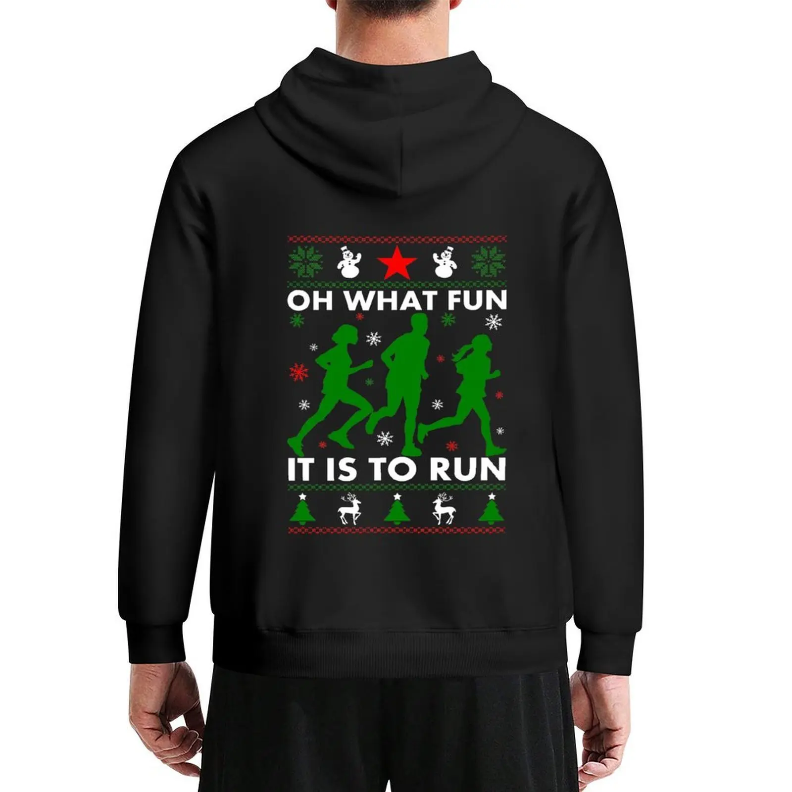 

Oh What Fun It Is To Run Hoodie men's sweat-shirt set men's clothes anime clothing men's clothing new hooded tee