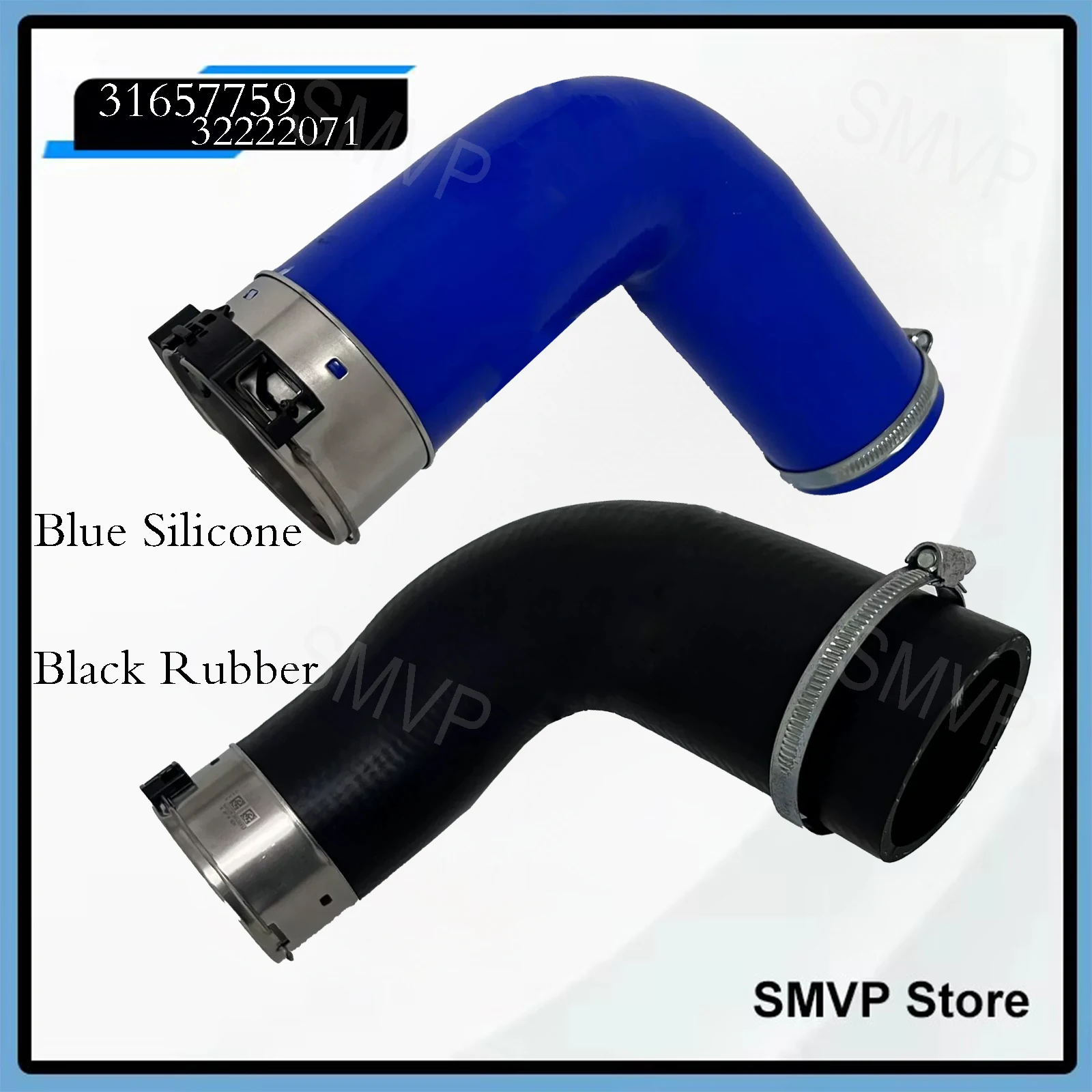 31657759 32222071 For  Volvo S60 S90 XC60 XC90 V90 2017-2022 Silicone Or Rubber  Engine Intercooler Charge Air Hose With Buckle