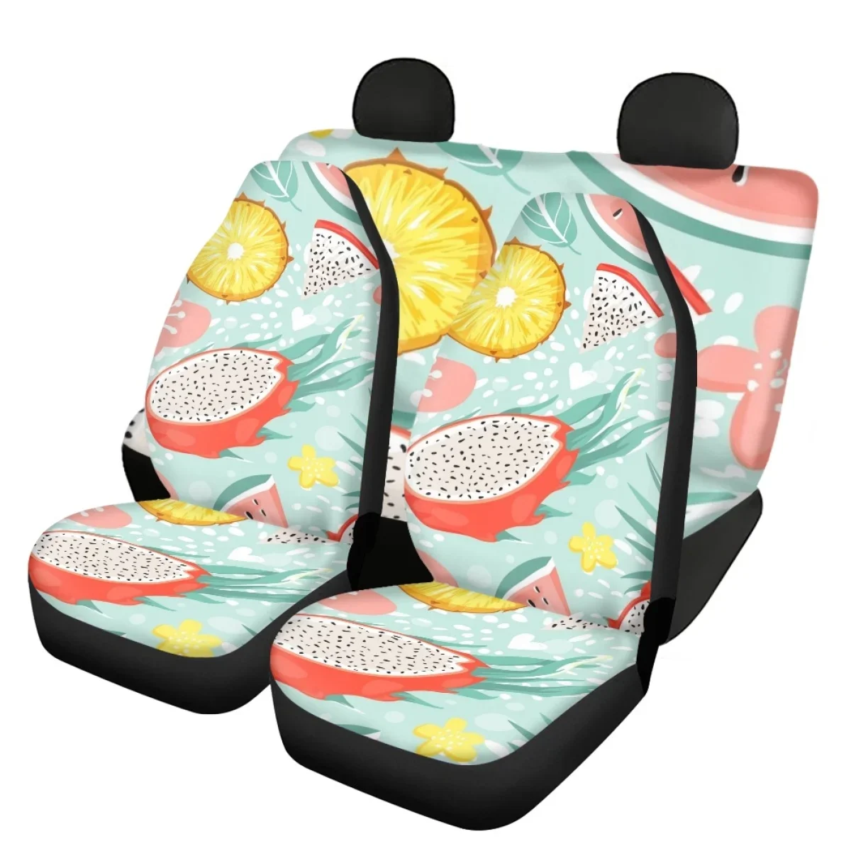 Car Interior Seat Cover Tropical Fruit Series Front/Back Seat Protector Auto for Men Womens Fit Most Sedan Truck Easy to Clean