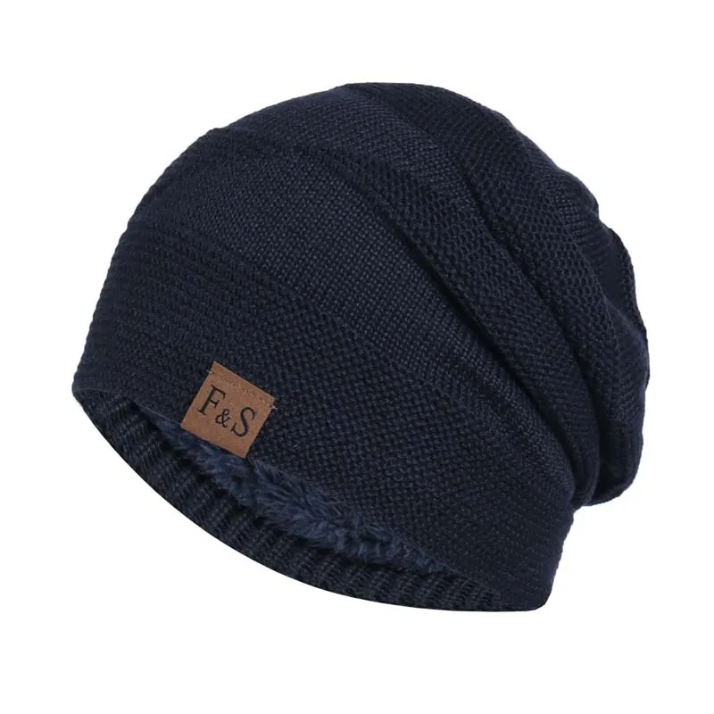 

Autumn and winter hats, knitted fabric labels, wool hats, plush pullover hats, outdoor bald ski warm cross-border