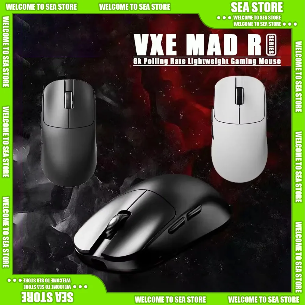 VGN VXE MAD R MAJOR PAW3950 FPS Gaming E-sports Mouse 8K Gaming Accessories Tri Mode Ergonomics Accessories Custom 2.4G Wireless