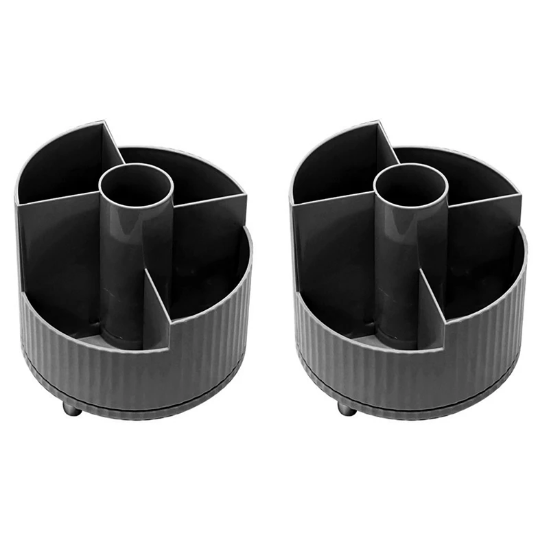 

HOT-2PCS Desk Pencil Pen Holder, 3 Slots 360-Degree Spinning Pencil Pen Desk Organizers For Office, School Black