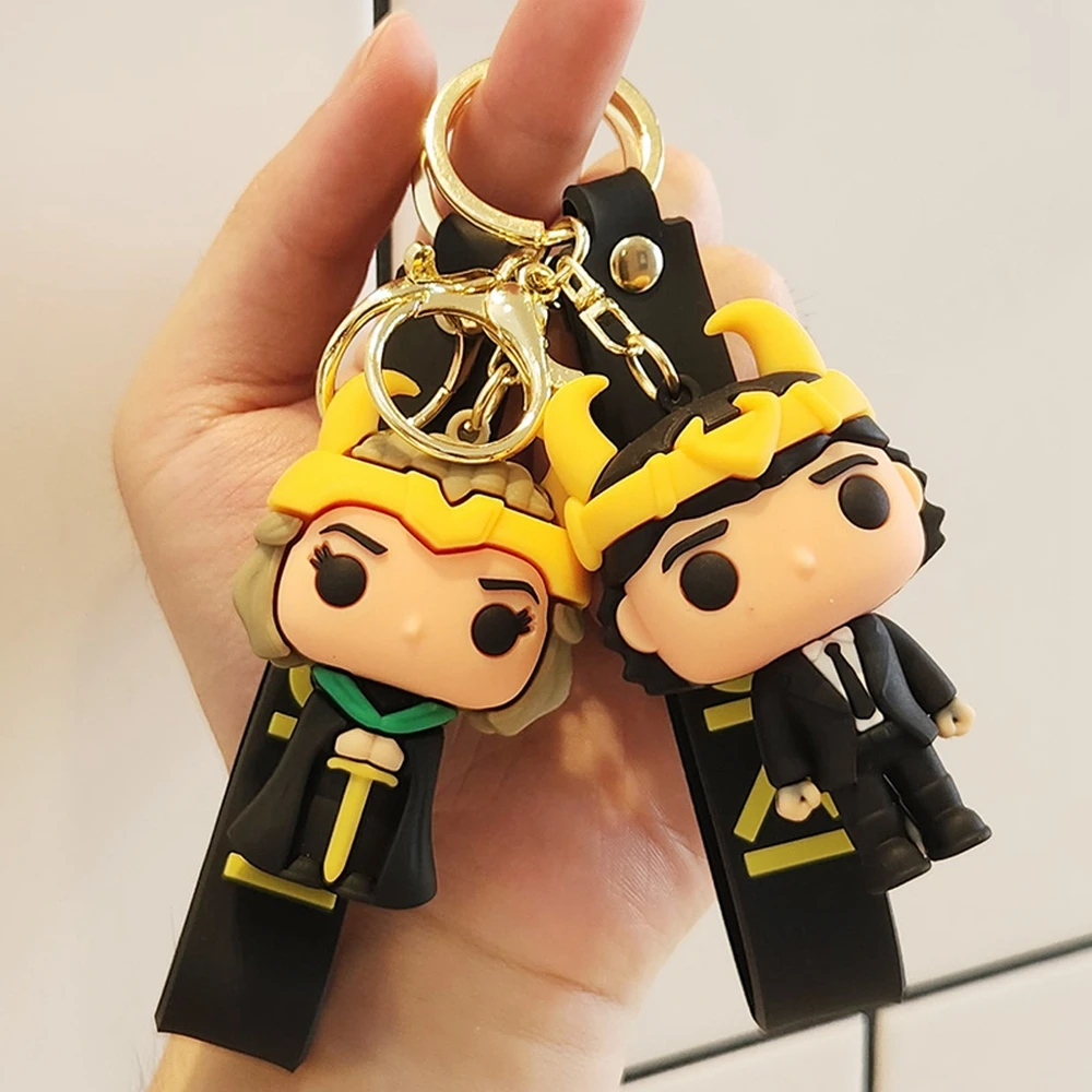 Marvel Superhero Loki New Keychain Cartoon Ragnarok Movie Doll Car Key Accessories Bag Pendant Decoration Birthday Girl Gift Toy