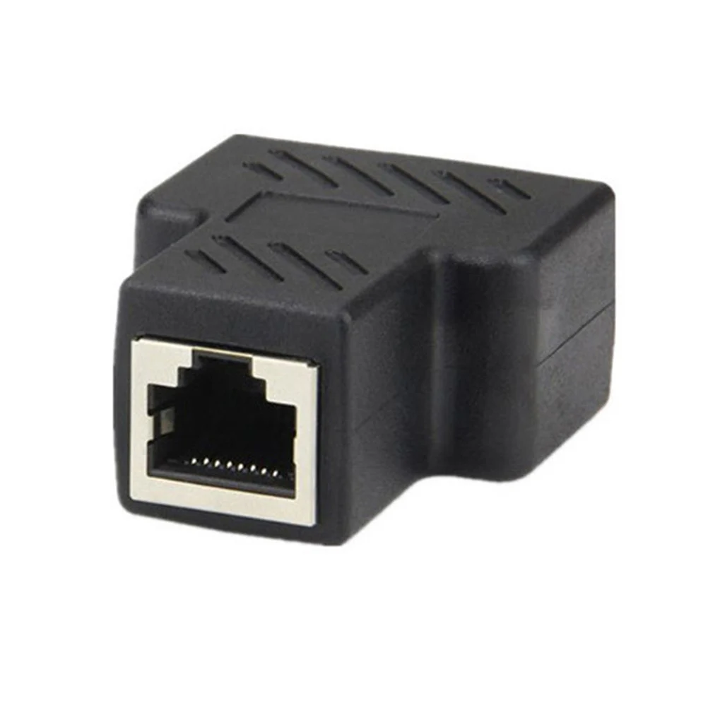 

2pcs Network Tee Connector Adapter Practical Wire Connectors Cable Splitter Home Office Durable Networking Hardware Cables
