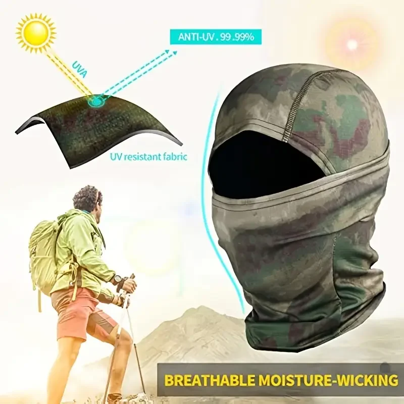 Bivakmuts camouflagemasker, UV-bescherming windkap tactisch masker, geschikt voor skiën fietsen buiten vissen jagen