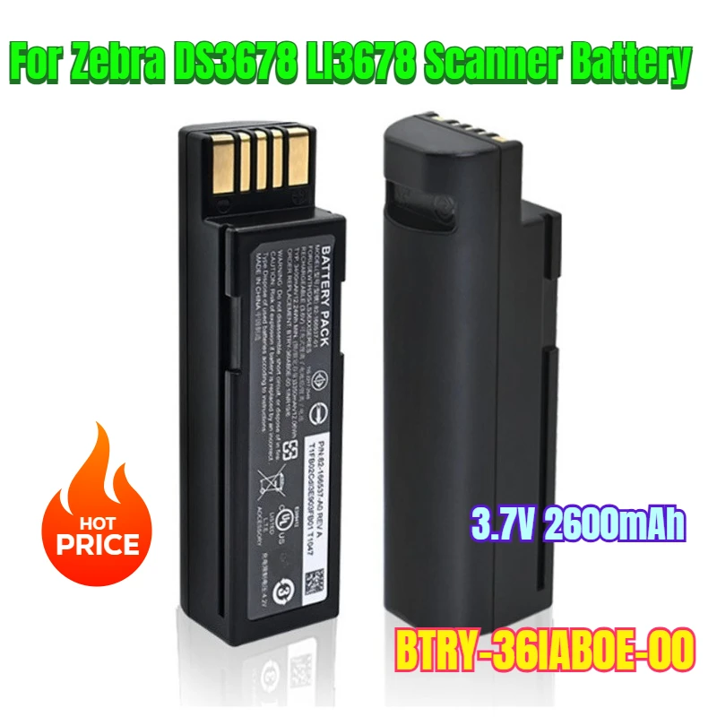 

3.7V 2600mAh BTRY-36IAB0E-00 for Zebra DS3678 LI3678 Scanner Battery