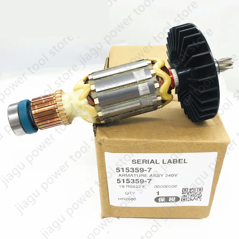 

240V Armature rotor 515358-9 515359-7 For Makita HR2600 HR2601 HR2610T HR2610 HR2630 HR2631F HR2611FT HR2630T HR2631FT HR2611F