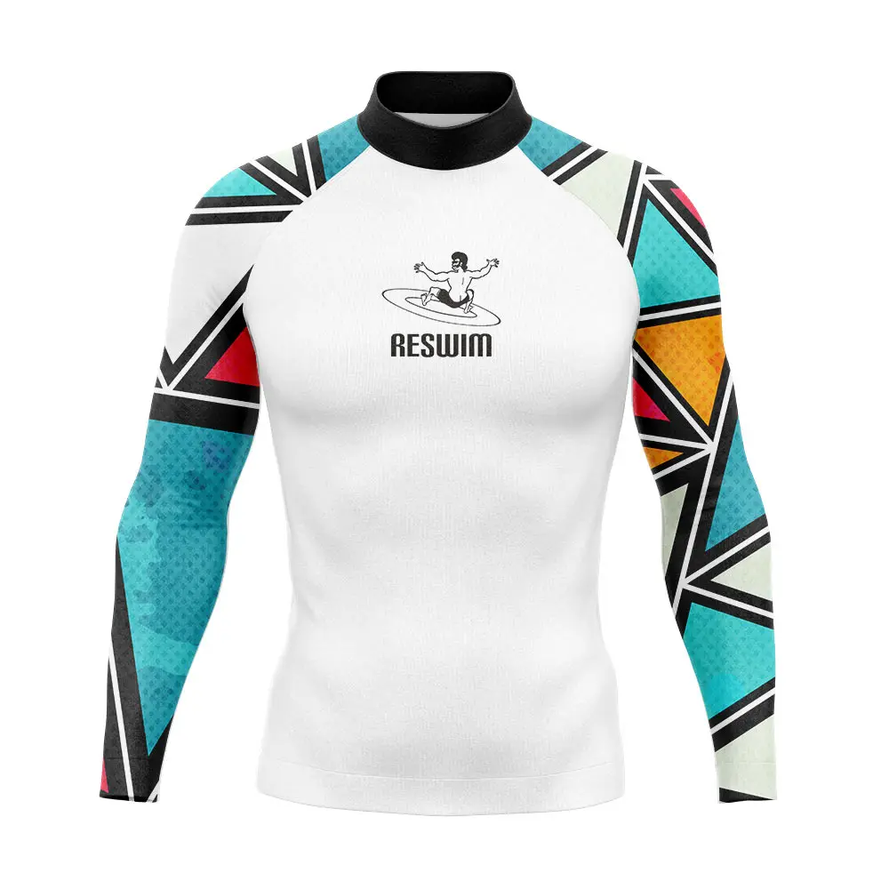 2024 męski strój kąpielowy Rashguard z długim rękawem surfingowe t-shirty kombinezon do nurkowania plażowe UV ochrona rashguardy stroje kąpielowe