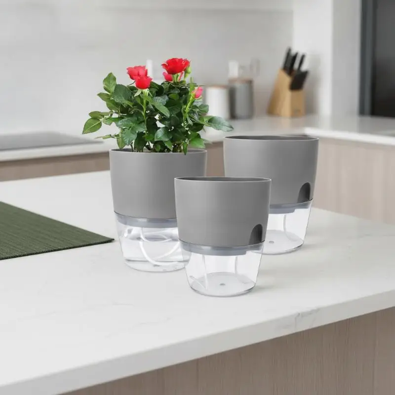 Lazy Self-Watering Transparent Plant Pot 1Pcs Hydroponic Flowerpot for Small Cactus  Home Display
