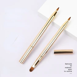 Retractable Lip Makeup Brush Lipstick Lip Gloss Brush Telescopic Dual Use Lip Eyeshadow Brush Beauty Tools with Protect Cap