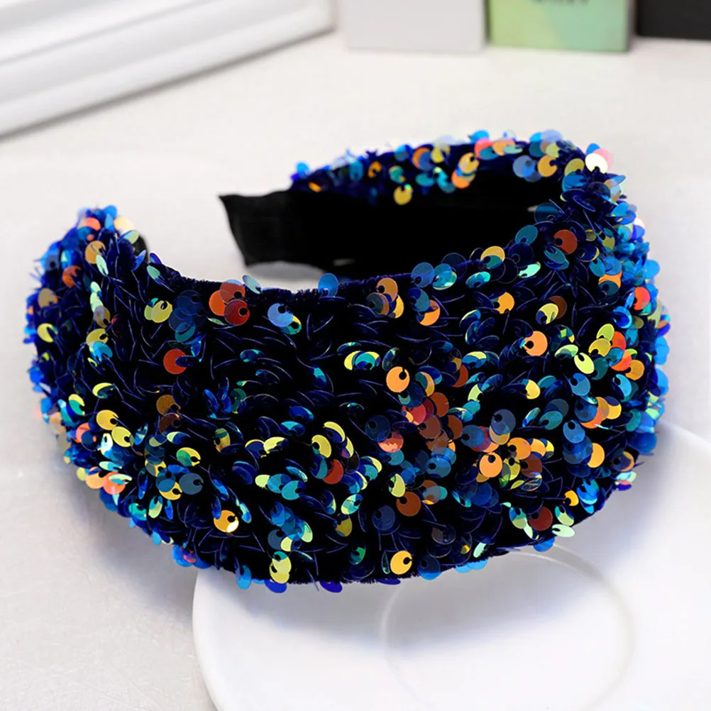

2Pcs Sequin Hair Hoops Wide Comfortable Durable Party Daily Life Meeting Accessories Paillette Headb s Hair Tools