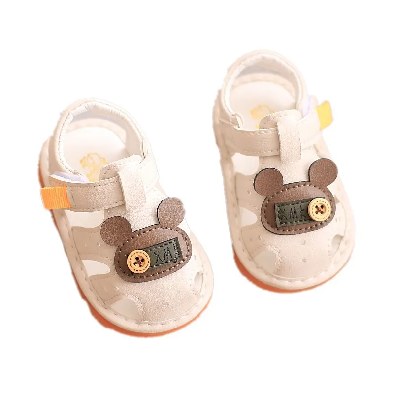 Sandalias para bebés y niñas, zapatos de verano con flores, sandalias huecas de cuero suave, zapatos bonitos para niños de 0 a 2 años