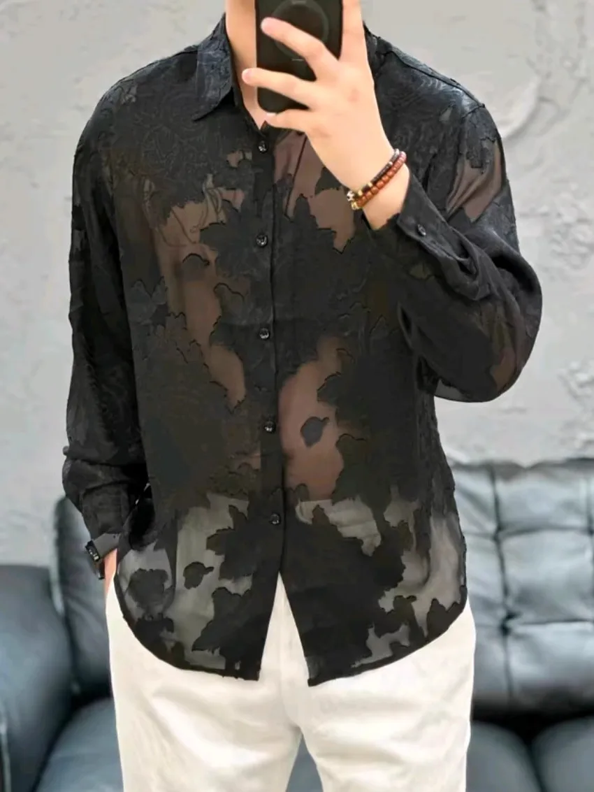 

High Quality Men's Ultra-Thin Breathable Shirt Spring Summer Fashion Casual Versatile Lightweight Luxury Business Casual Cool