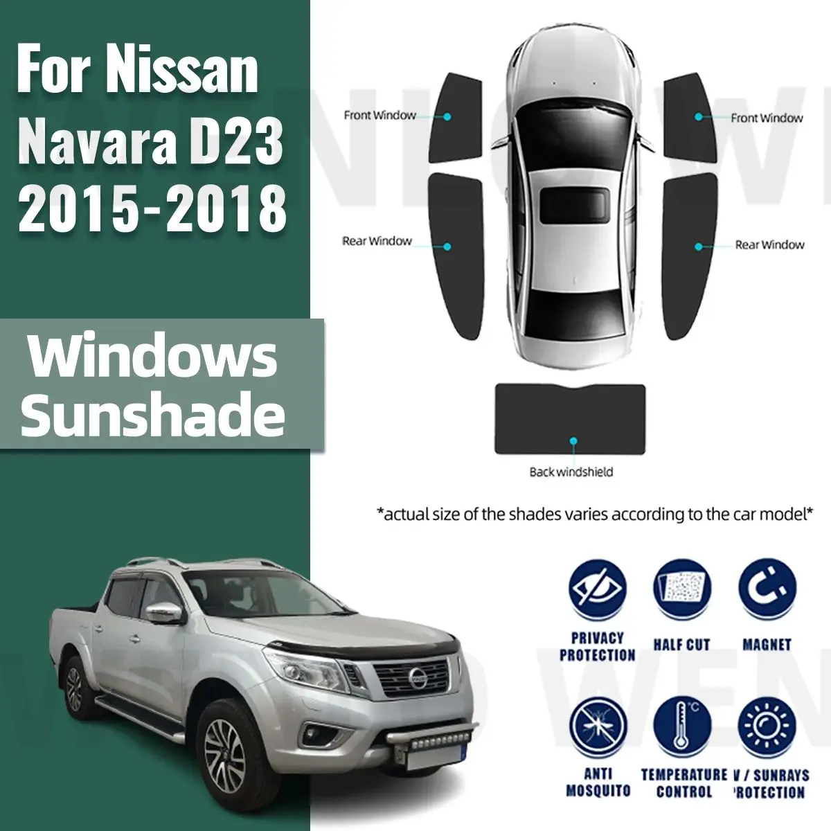 

Солнцезащитный козырек для Nissan Navara D23 Frontier NP300 2015-2023 2024