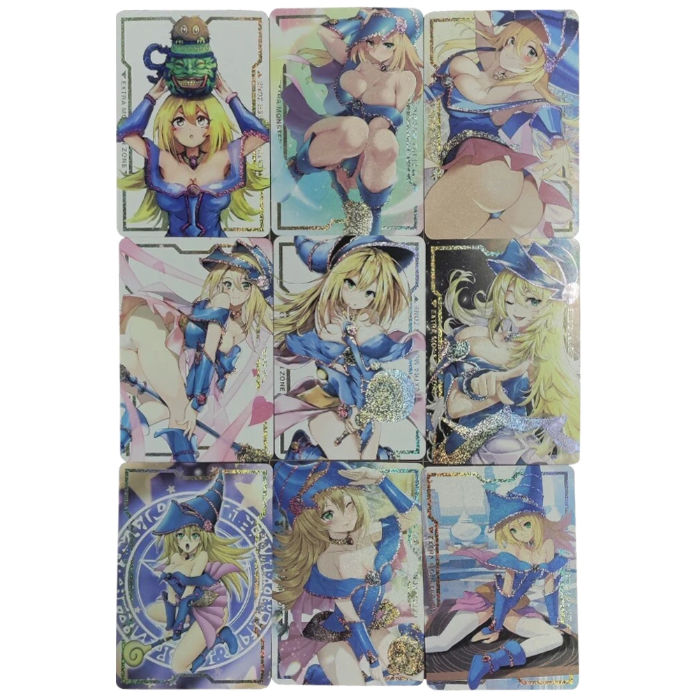 

Diy 9Pcs/set Dark Magician Girl ACG Flash Card Yu-Gi-Oh! Kawaii Classic Game Anime Collection Cards Gift Toys