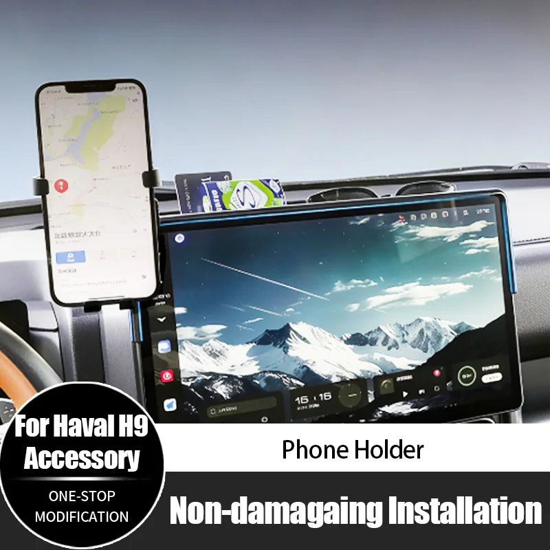 

For Haval H9 Dual-Power Car Mount Vehicle Navigation Phone Holder Dashboard Bracket Premium Accessories