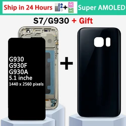 5.1”inch Super AMOLED For Samsung S7 G930 LCD Display Screen Digitizer Assembly With Frame SM-G930F G930FD Replacement