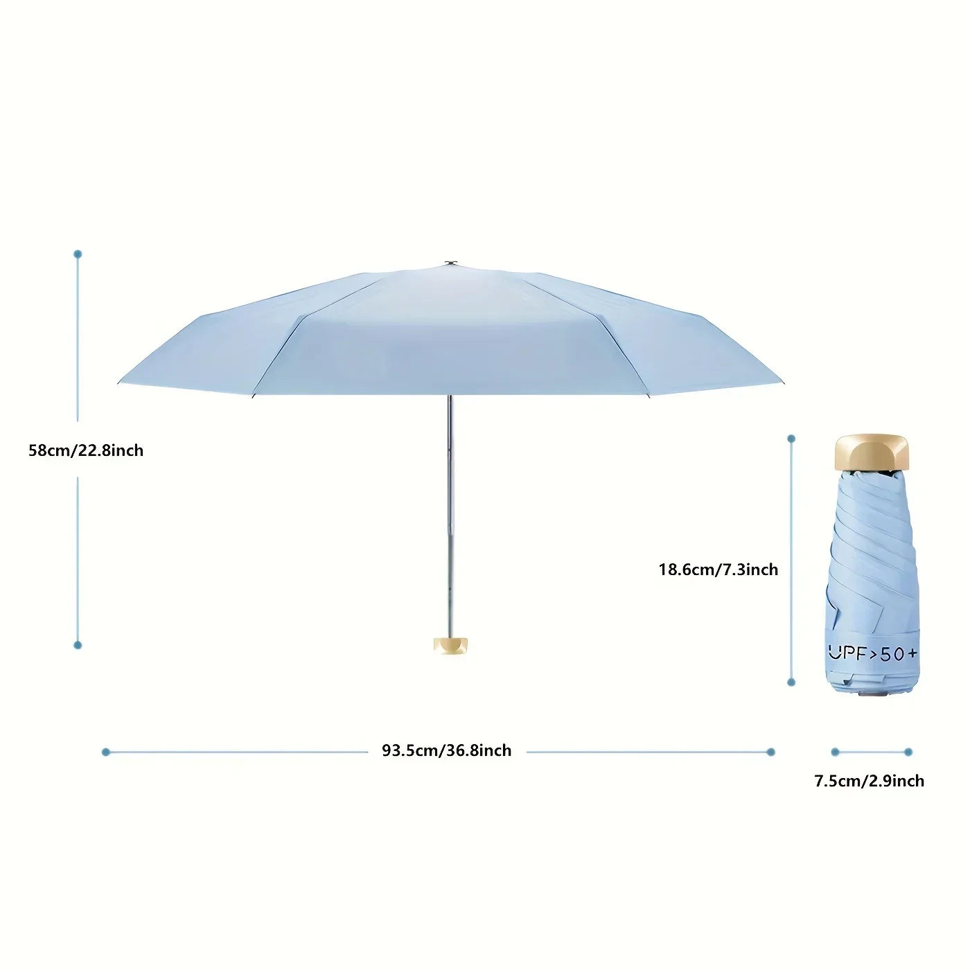 Mini paraguas plegable de vinilo para viaje, Parasol de bolsillo pequeño para lluvia, protección UV, cápsula