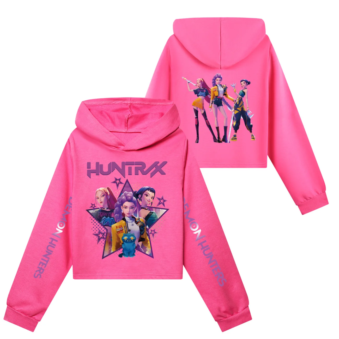 

Teen Girls KPop Demon Hunters Huntrix Cartoon Hoodie Kids Fashion Autumn Pullover Casual Sweatshirt Youth Hoody Clothing