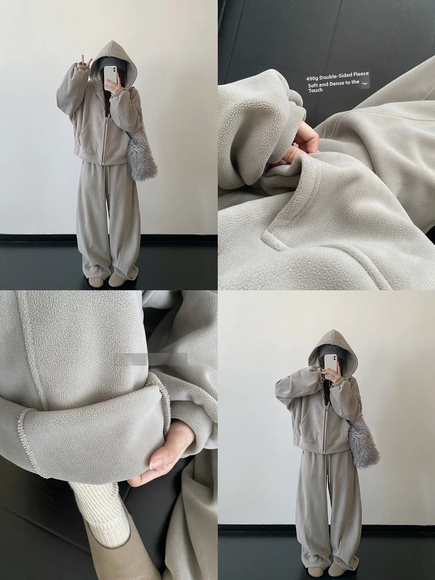 

Женская толстовка SunYeo с капюшоном, утепленная флисом, свободного кроя, в американском ретро-стиле, повседневная, утолщенная, в стиле Lazy Sle