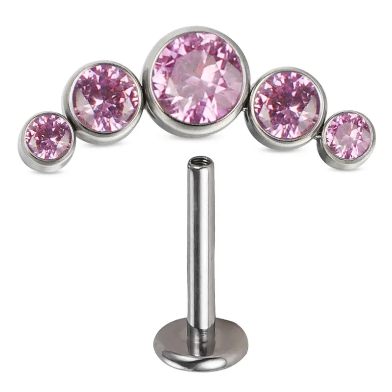 G23 Titanium Ear Studs with CZ Stones