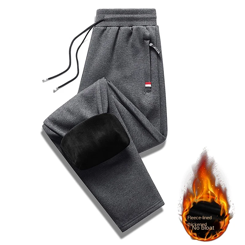 2022 Men\'s Winter Warm Fleece Cotton Pants Winter Men\'s Fashion Casual Sweatpants Loose Thickened Jogging Men\'s Pants Plus Size