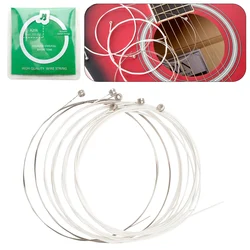 6pcs/set 011-052 Inch Acoustic Folk Guitar String, High Carbon Steel Plated String Guitar Accessories