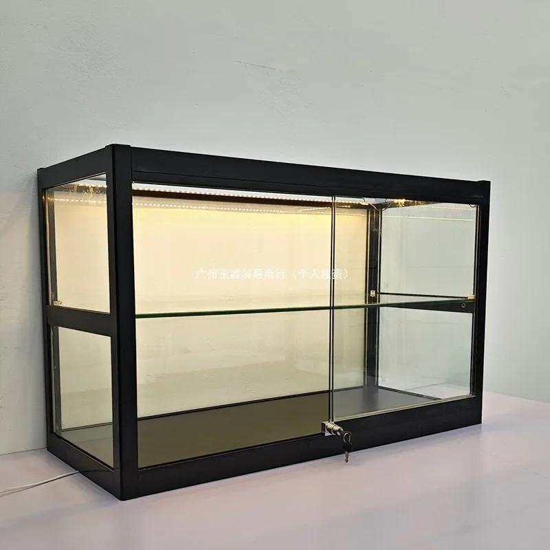 Desktop countertop glass display cabinet Antique jade jewelry display cabinet cake candied gourd glass cover jewelry cabinet