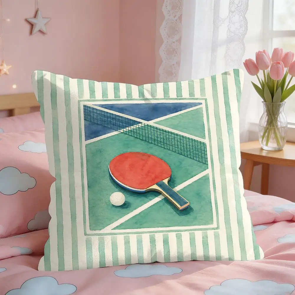 Tennis Basketball Swimming Fitness Cushion Cover Silky Short Plush Invisible Zipper Dustproof Sofa Pillow Case For Home Decor