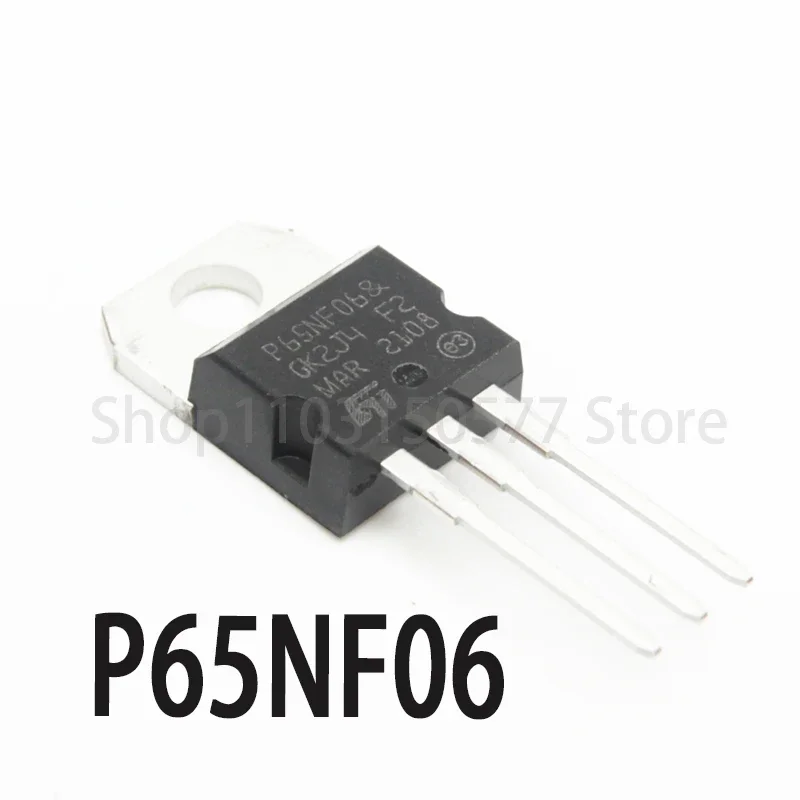 MOSFET de efecto de campo en línea TO-220, 1 unidad, P65NF06, STP65NF06, 65A60V