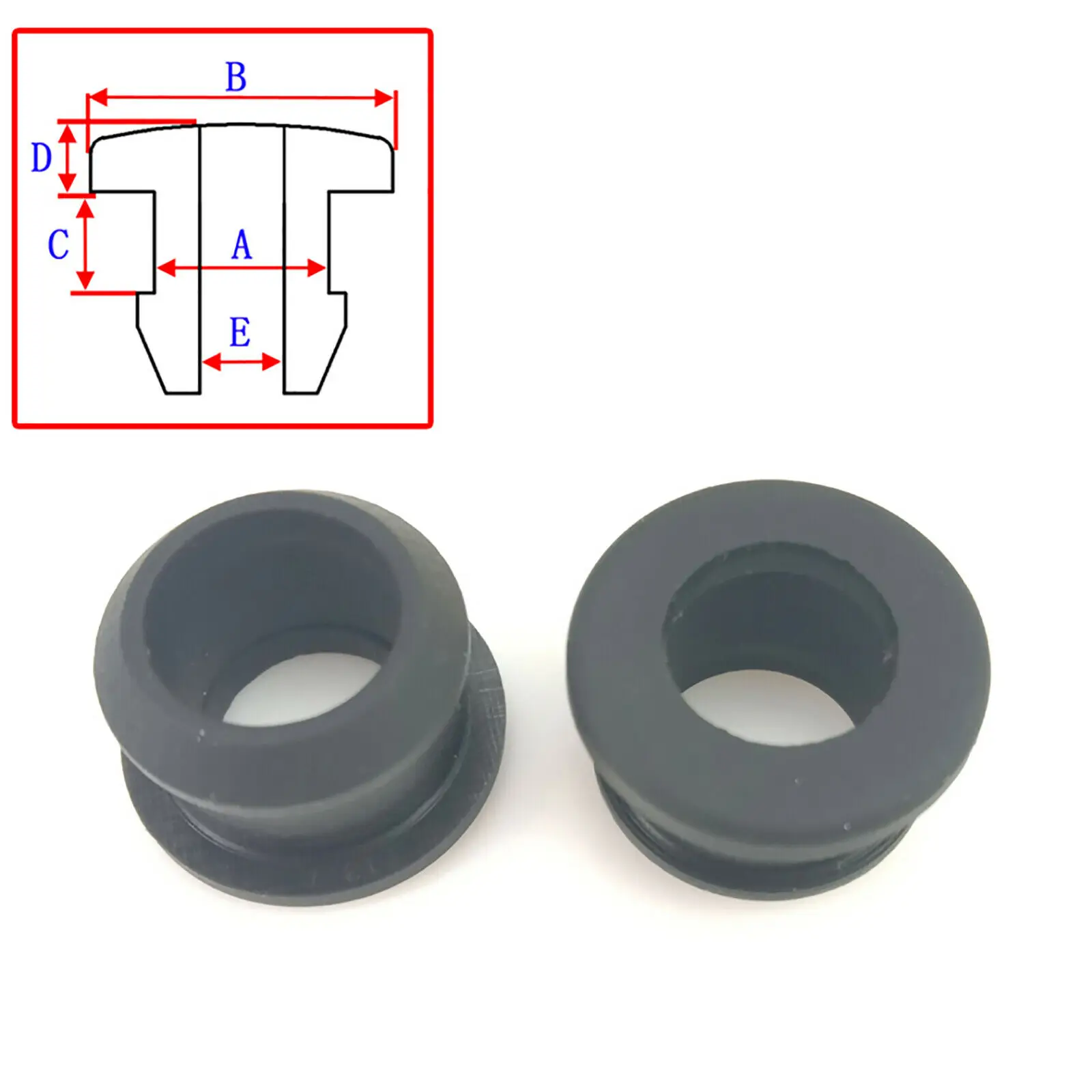 Black Food Grade Silicone Rubber Snap-on Grommet End Caps Inserts Plug Wire Wiring Protect Temperature -40 ° C to 250 ° C