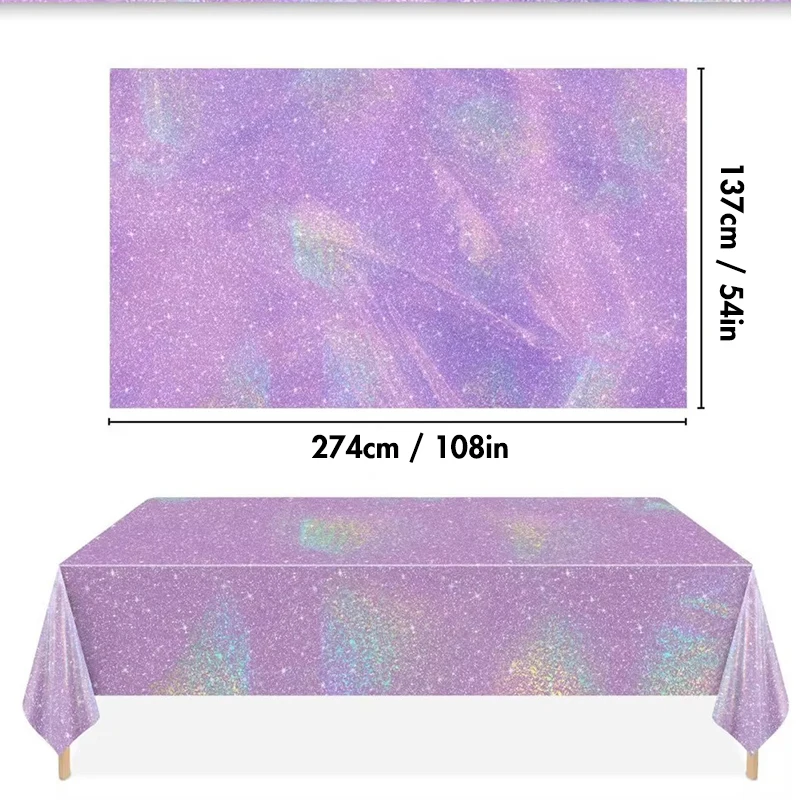 1/3Pcs Disposable Laser Tablecloths, 54 x 108'' Plastic Table Covers, Disposable Tablecover for Party Picnic Birthday
