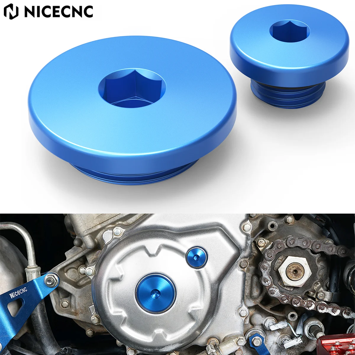 

NICECNC For Yamaha WRF 400 426 YZF 250 450 TTR 50 90 125 225 230 250 Serow XT250 Motorcycle Crankcase Cap Engine Plug Screw Kit