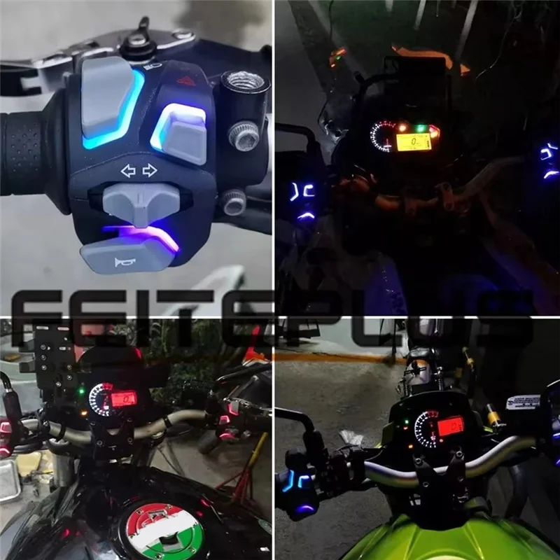 

New Arrival 7/8'' 22Mm Universal Motorcycle Handlebar Switch Horn Start Button With LED Switch With Turn Flash Light Signal Red
