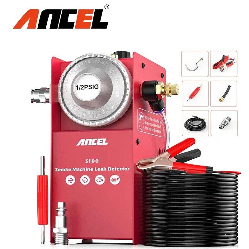 

ANCEL S100 Car Smoke Leak Detector Oil Pipe Leaks Analyzer Tester Auto Gas Leakage Locator EVAP Vacuum Leakage Diagnostic Tool