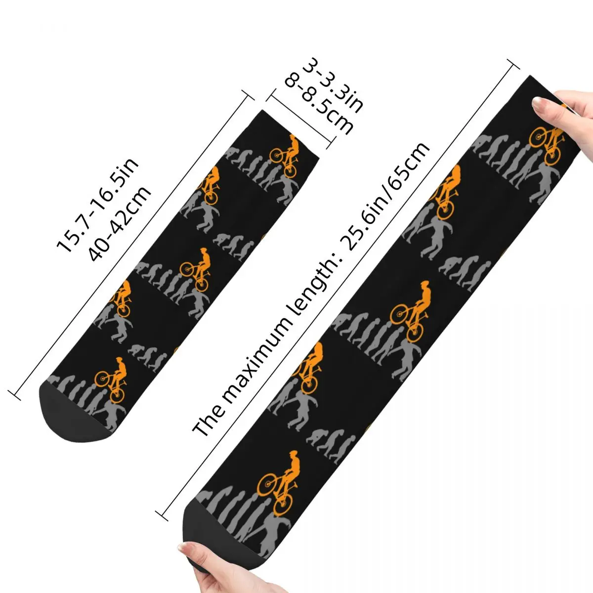 Funny Crazy Sock Men Evolution Accessories Bicycle Sports Hip Hop Harajuku Happy Pattern Printed Boys Crew Sock Seamless Gift