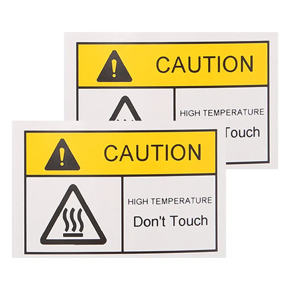 2 Sheets Hot Surface Warning Stickers High Temperature Safety Labels Caution Decals for Industrial Equipment Heat Warning Signs