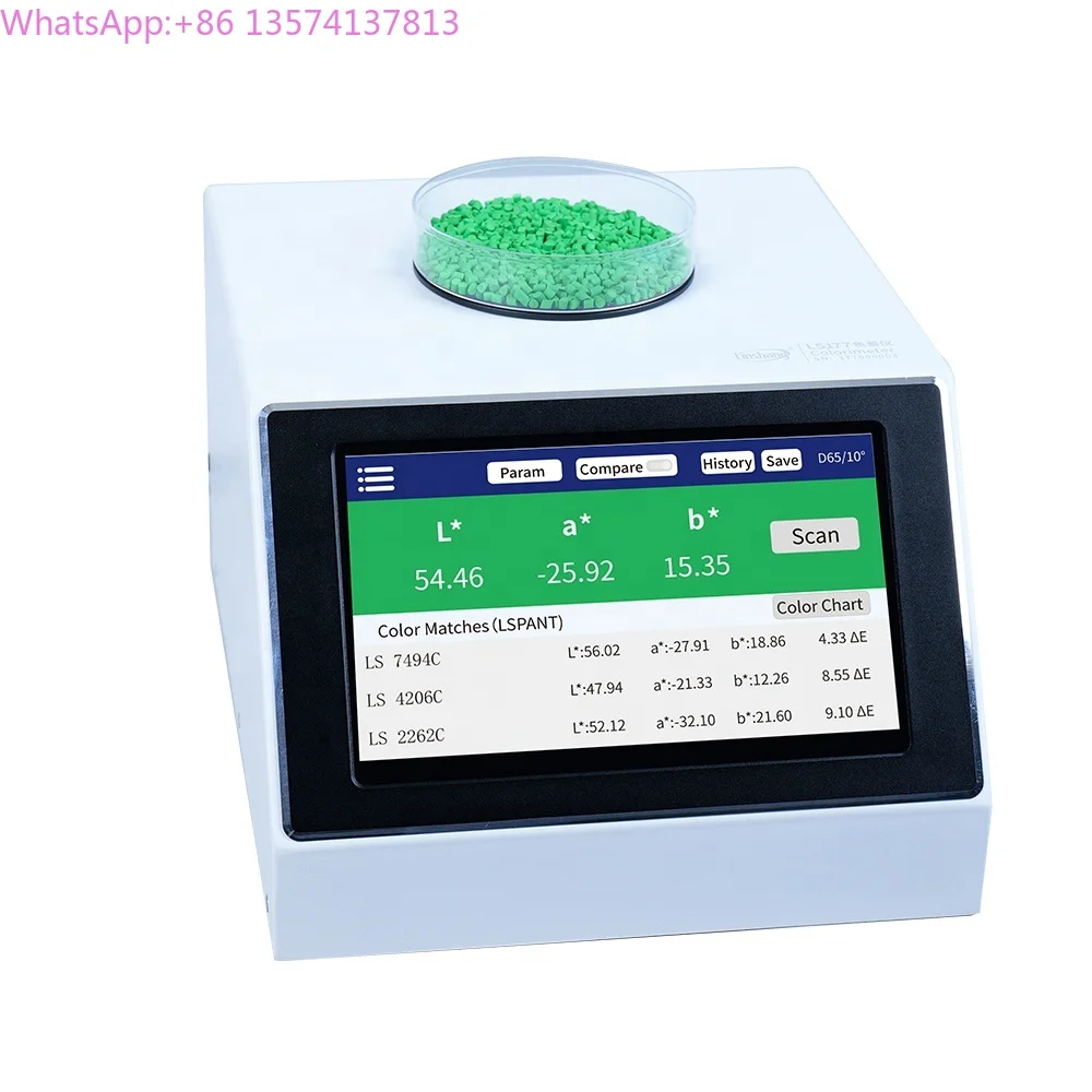 

LS177 Desktop Spectro Colorimeter Digital Textile Granules Masterbatch Color Lab CMYK RGB Colorimeter for Color Measurement