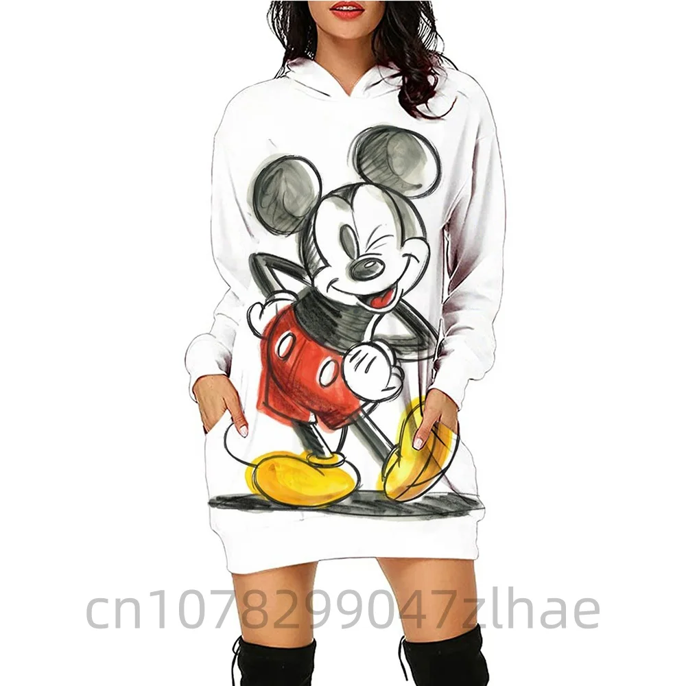 New Mickey Mouse Minnie Hoodie Fashion Disney Dress Sportswear Dress 3D Full Print Fashion Women's Hoodie Kpop y2k