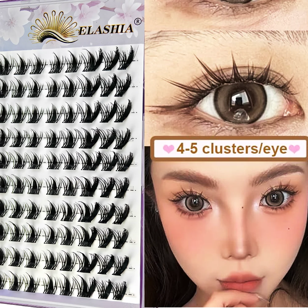 Glue-free Self-adhesive False Eyelashes Voluminous Fluffy Thick Natural Curling W-shaped Sunflower Lash Extension DIY Manga Eyes