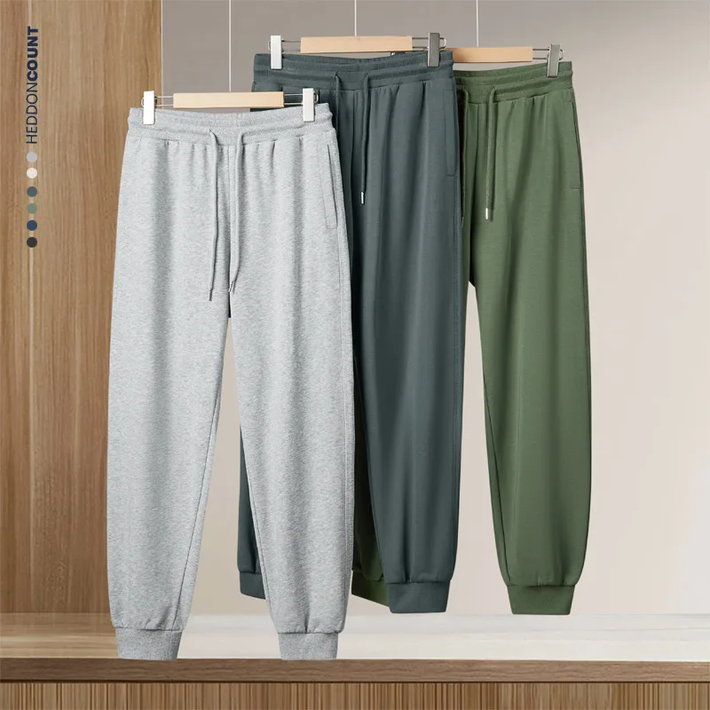 

2025 новые модные мужские однотонные повседневные модные свободные простые базовые спортивные брюки на шнурке, осенняя мужская одежда, брюки