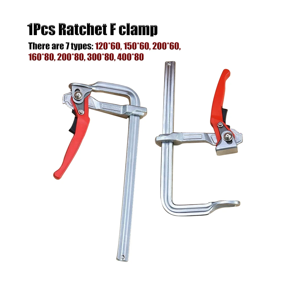 

Ratchet F clamp Quick Release Steel Ratcheting Woodworking Clamp For MFT Guide Rail System Clamping Pressure DIY Hand Tools