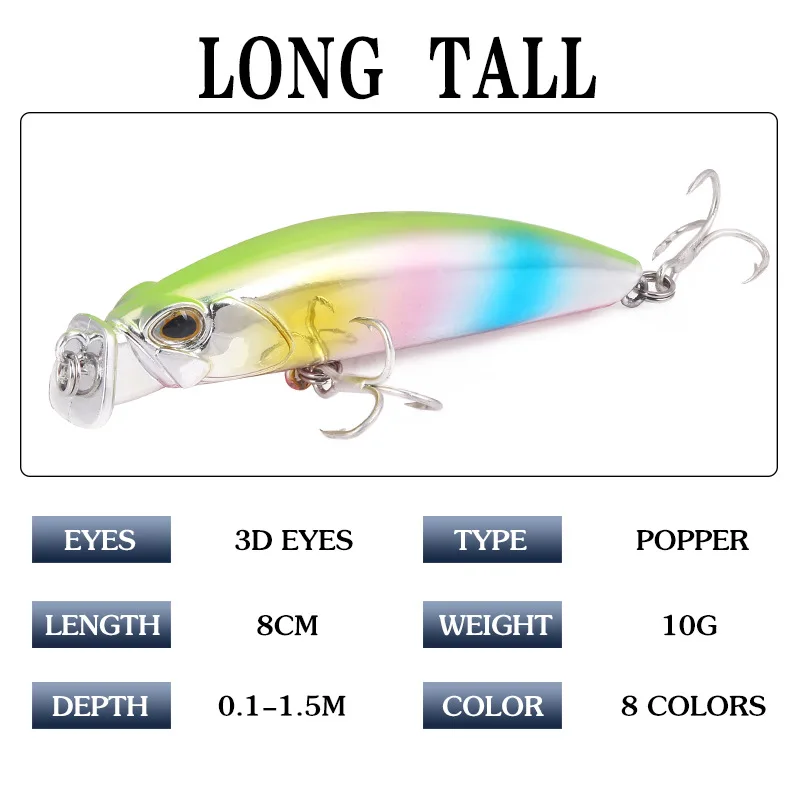 Minnow Fishing Lure 80mm 10g Floating Hard Bait Wobbler Crankbait Carp Striped bass Pesca Fishing tackle SwimBait boxed