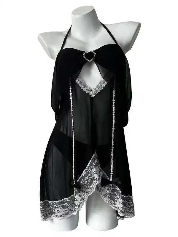 Sexy Sheer Gaze Nachthemd Schlacht Robe Uniform Pure Desire Stil Nachtwäsche Heiße Kleid Elegante Süße Koreanische Frauen Kleid IE56
