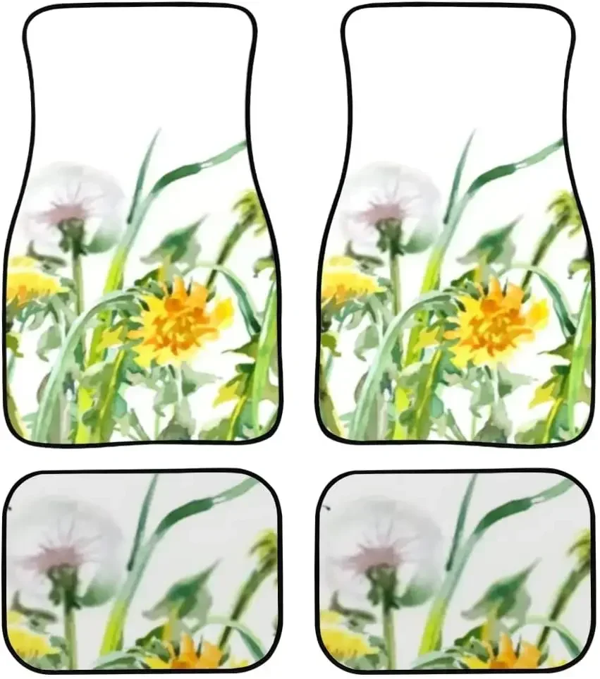 

Автомобильные коврики Danlions Желтые цветы Бабочки Цветочный принт Дизайн Ковер Автомобиль Внедорожник Грузовик Коврики 4 шт, Автомобильные коврики