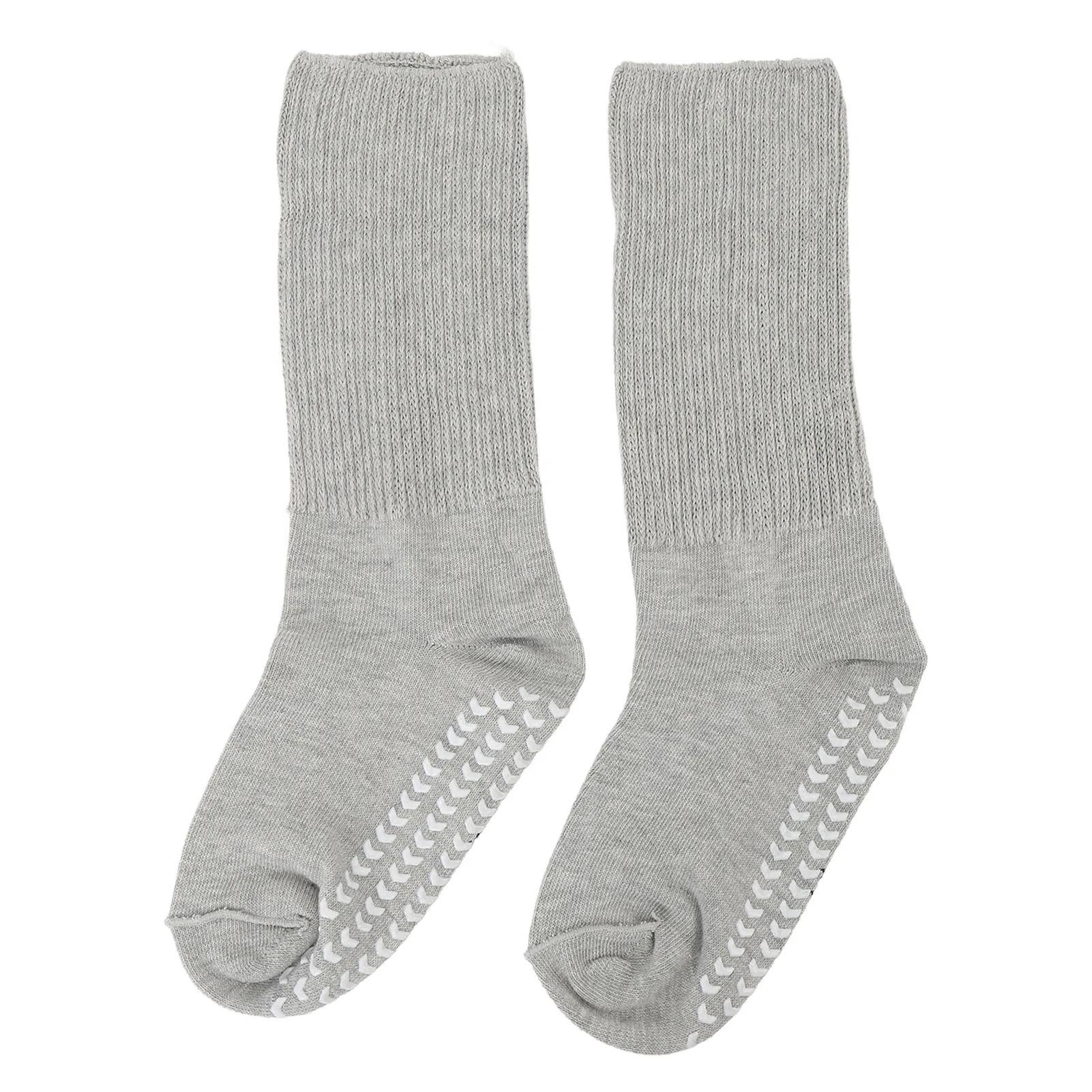 1 Pair Wide Socks Soft Gray Non Slip Grips Breathable Super Wide Socks for Feet Leg Loose Fit Non Binding High Stretch